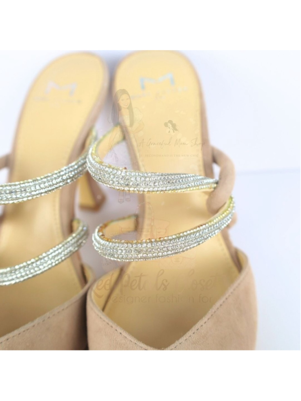 Marc Fisher Women's Candy High Heel Mules Natural Size 6.5- 0214 - Picture 12 of 16